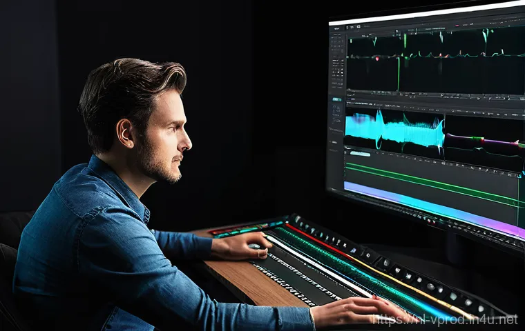 영상제작 관련 앱과 도구 추천 - **AI-Assisted Video Editor in a Modern Workspace:**
    "A focused male or female video editor, in t...